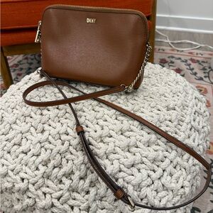 DKNY Tan Crossbody Bag with Chain Strap